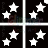 Mini Twinkle Double Stars Stencil (4 In 1) - (5pc Pack)