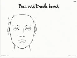 Wipeable Practice Boards - FAB006 Adult Face & Doodle Board