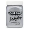 Global - Liquid Face And Body Paint - Metallic Silver 200ml 2 Global - Liquid Face And Body Paint - Metallic Silver 200ml -Face Painting Supplies Store 0006737 global liquid face and body paint metallic silver 200ml