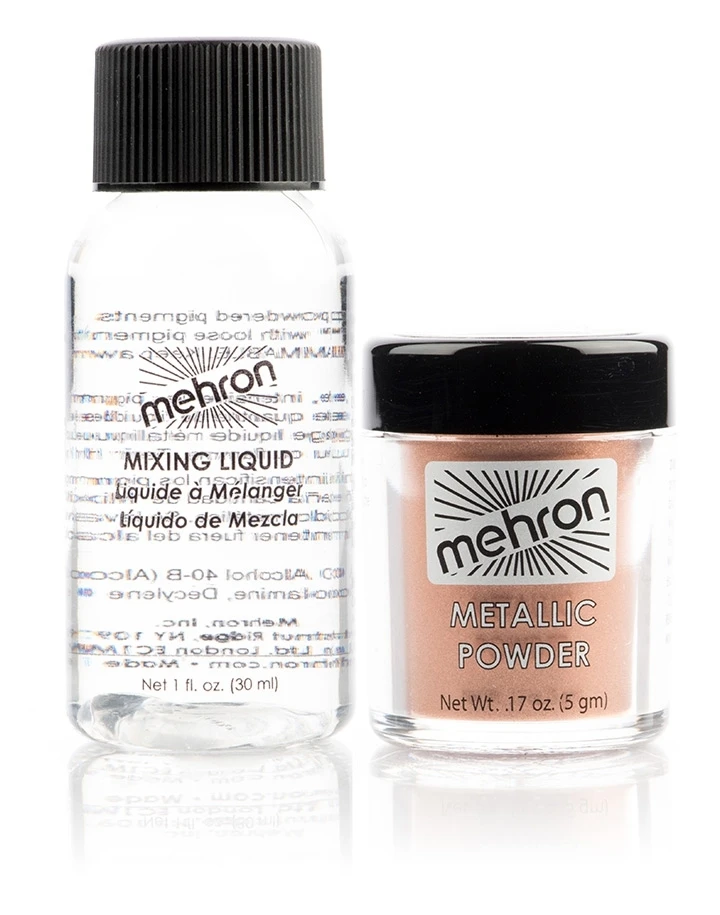 Mehron Metallic Powder With Mixing Liquid - Copper 3 Mehron Metallic Powder With Mixing Liquid - Copper