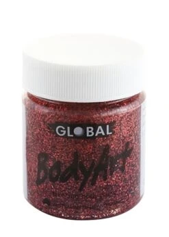 Global Colours Red Glitter Gel 45mL