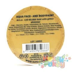 Superstar Gold With Glitter Shimmer (Glitter Gold FAB) 45 Gram (066) -Face Painting Supplies Store 0009993 superstar gold with glitter shimmer glitter gold fab 45 gram 066