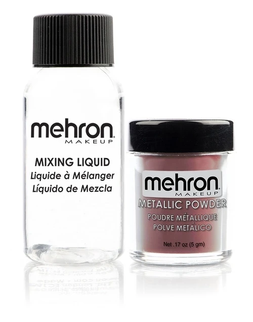 Mehron Metallic Powder With Mixing Liquid - Rose Gold 3 Mehron Metallic Powder With Mixing Liquid - Rose Gold