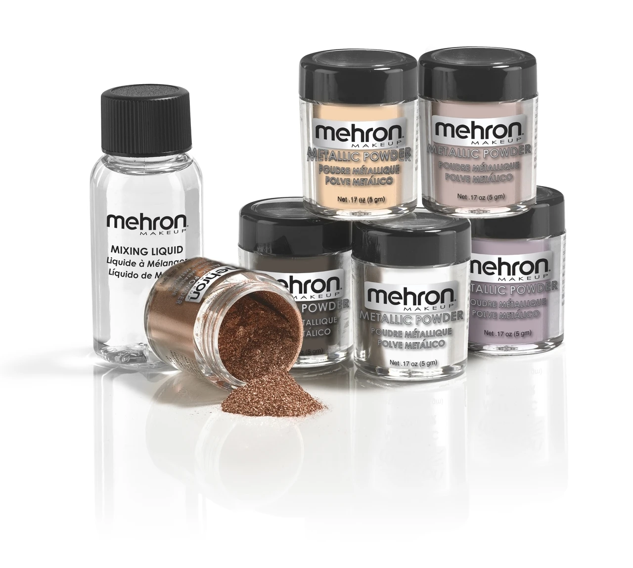 Mehron Metallic Powder With Mixing Liquid - Rose Gold 4 Mehron Metallic Powder With Mixing Liquid - Rose Gold - Image 2