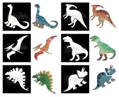 Dinosaur Stencil Collection (12pc) -Face Painting Supplies Store 0010814 dinosaur stencil collection 12pc