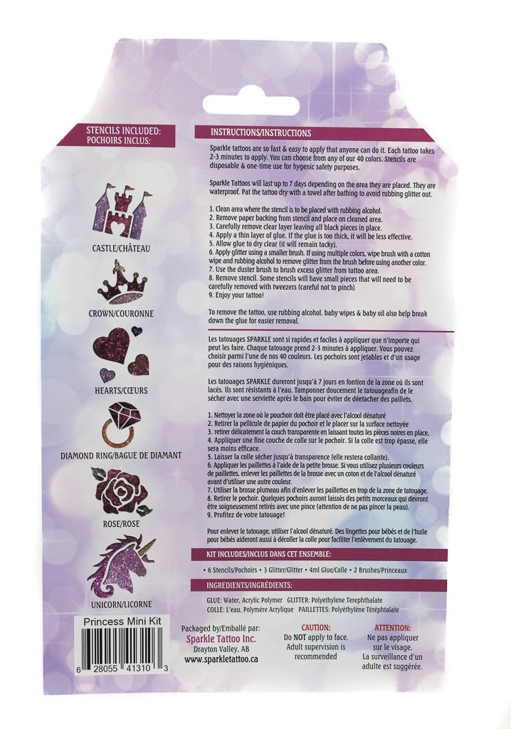 Sparkle Glitter Tattoo - Princess Mini Kit 5 Sparkle Glitter Tattoo - Princess Mini Kit - Image 3