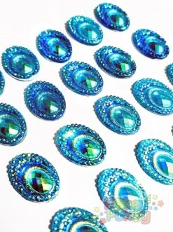 Big Peacock Oval Gems - Blue - 13x18mm (20pk) - POCB-20 -Face Painting Supplies Store 0011429 big peacock oval gems blue 13x18mm 20pk pocb 20