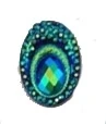 Big Peacock Oval Gems - Deep Green - 13x18mm (20pk) - POCDG-20