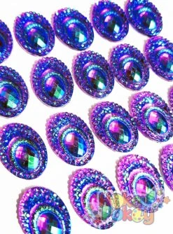 Big Peacock Oval Gems - Purple - 13x18mm (20pk) - POGPR-20 -Face Painting Supplies Store 0011438 big peacock oval gems purple 13x18mm 20pk pogpr 20