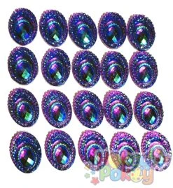 Big Peacock Oval Gems - Purple - 13x18mm (20pk) - POGPR-20 -Face Painting Supplies Store 0011439 big peacock oval gems purple 13x18mm 20pk pogpr 20