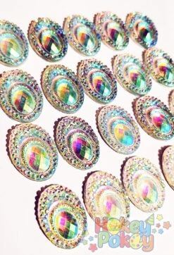 Big Peacock Oval Gems - Crystal - 13x18mm (20pk) - POGC-20 -Face Painting Supplies Store 0011441 big peacock oval gems crystal 13x18mm 20pk pogc 20