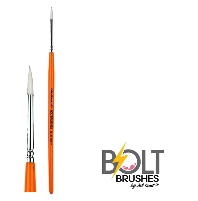 BOLT | Face Painting Brushes By Jest Paint - Crisp Round #3 3 BOLT | Face Painting Brushes By Jest Paint - Crisp Round #3