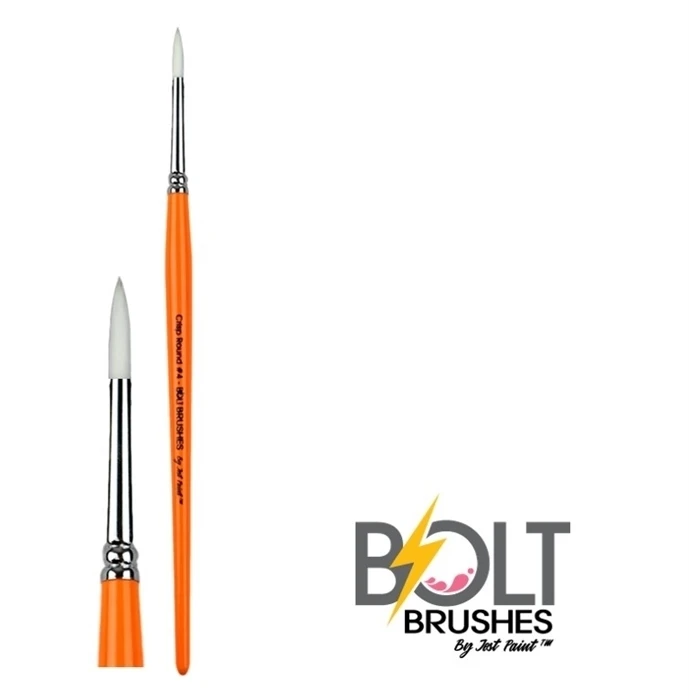 BOLT | Face Painting Brushes By Jest Paint - Crisp Round #4 3 BOLT | Face Painting Brushes By Jest Paint - Crisp Round #4