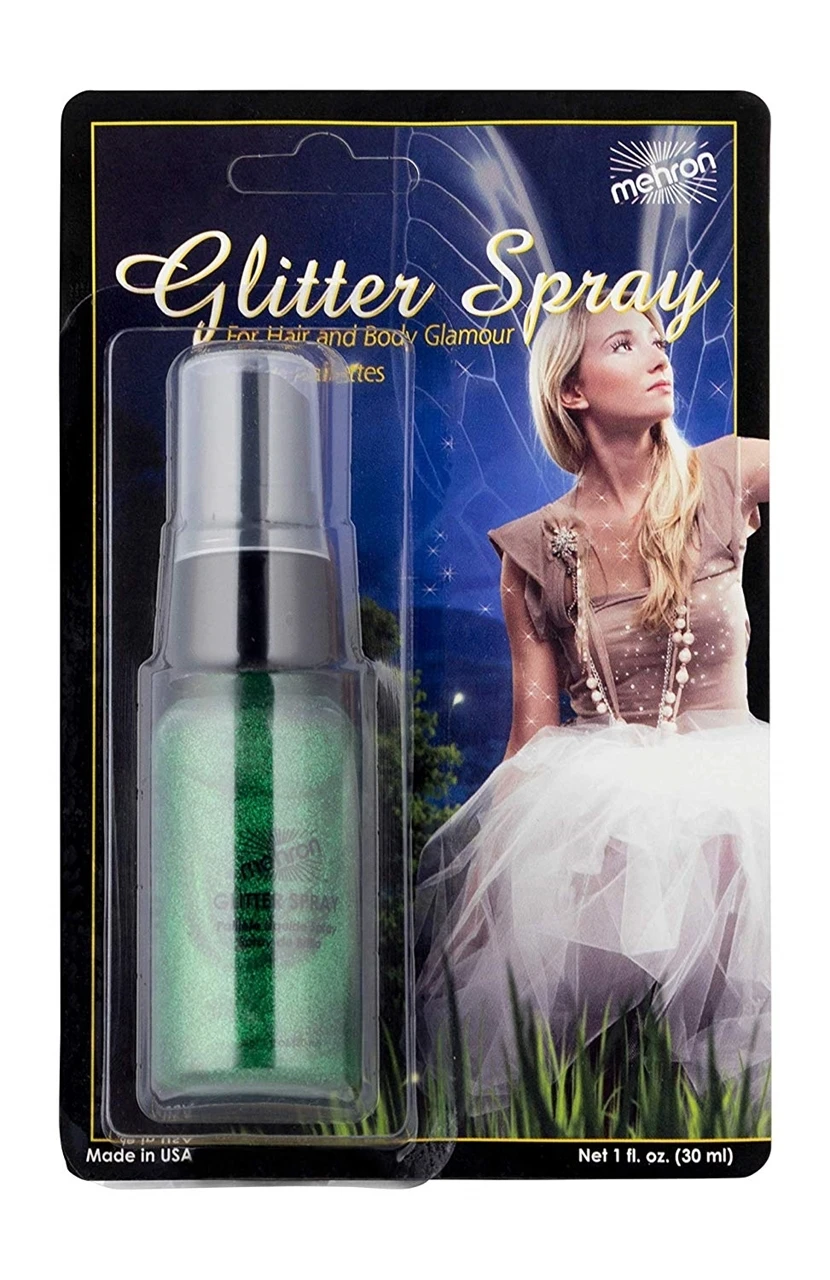 Mehron Glitter Spray - Green 4 Mehron Glitter Spray - Green - Image 2
