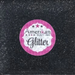 Jet Black Glitter - Amerikan Body Art ( 8oz ) -Face Painting Supplies Store 0014287 jet black glitter amerikan body art 8oz