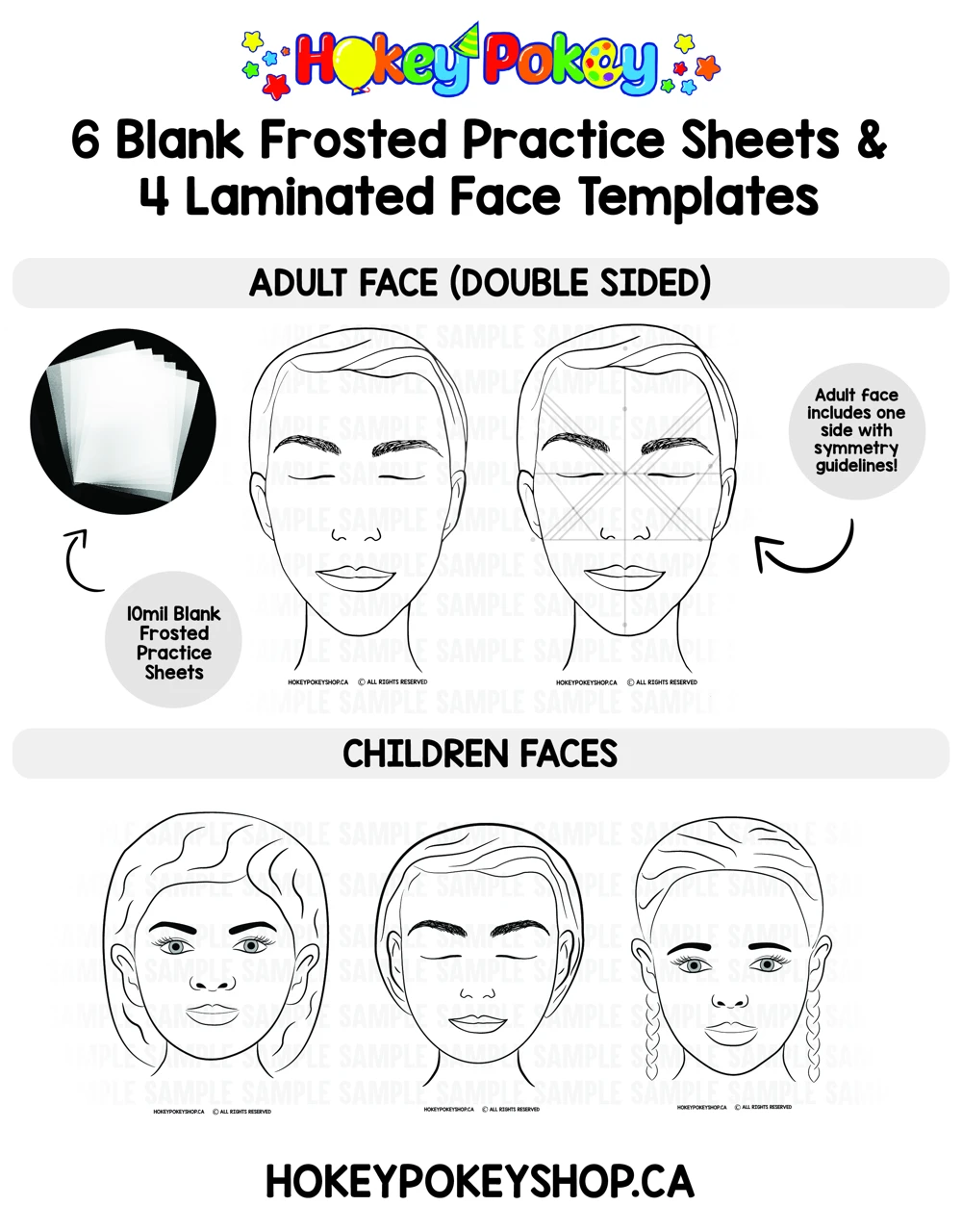 Hokey Pokey Frosted Practice Sheets 10 Mil (Pack Of 6) - 8.5x11" 4 Hokey Pokey Frosted Practice Sheets 10 Mil (Pack Of 6) - 8.5x11" - Image 2