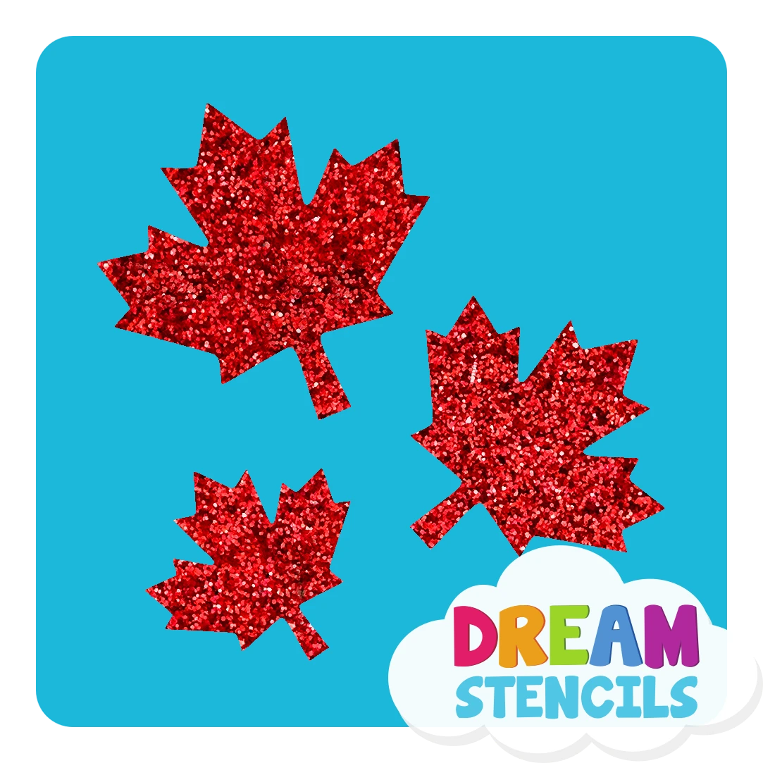 Cascading Maple Leaves Glitter Tattoo Stencil - HP-104 (5pc Pack) 3 Cascading Maple Leaves Glitter Tattoo Stencil - HP-104 (5pc Pack)