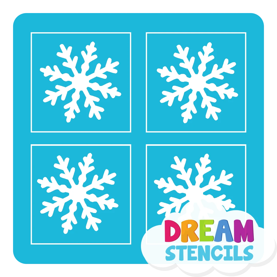 Mini 4 In 1 Snowflake Glitter Tattoo Stencil - HP-20 (5pc Pack) 4 Mini 4 In 1 Snowflake Glitter Tattoo Stencil - HP-20 (5pc Pack) - Image 2