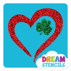 Heart Shamrock Glitter Tattoo Stencil - HP-46 (5pc Pack)