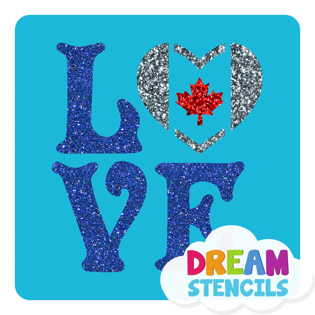Love Canada Glitter Tattoo Stencil - HP-81 (5pc Pack) 3 Love Canada Glitter Tattoo Stencil - HP-81 (5pc Pack)
