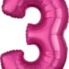 Anagram 26'' Mid-Size Shape Number 3 - Pink (1pc) -Face Painting Supplies Store 0017318 26 mid size shape number 3 pink 1pc