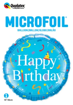 18" Happy Birthday Blue Foil Balloon (1pc)