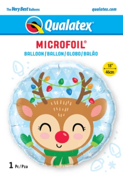 18" Reindeer & Colored Lights Foil Balloon (1pc)