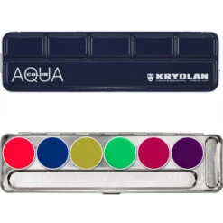 Kryolan Aquacolor 6-Color Palette - Basic / UV Dayglow