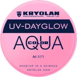 Kryolan Aquacolor - Cosmetic Grade UV-Dayglow Face Paint - Rose (8 Ml)