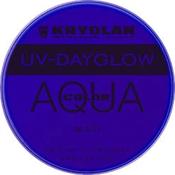 Kryolan Aquacolor - Cosmetic Grade UV-Dayglow Face Paint - Blue (8 Ml)