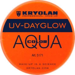 Kryolan Aquacolor - Cosmetic Grade UV-Dayglow Face Paint - Orange (8 Ml)