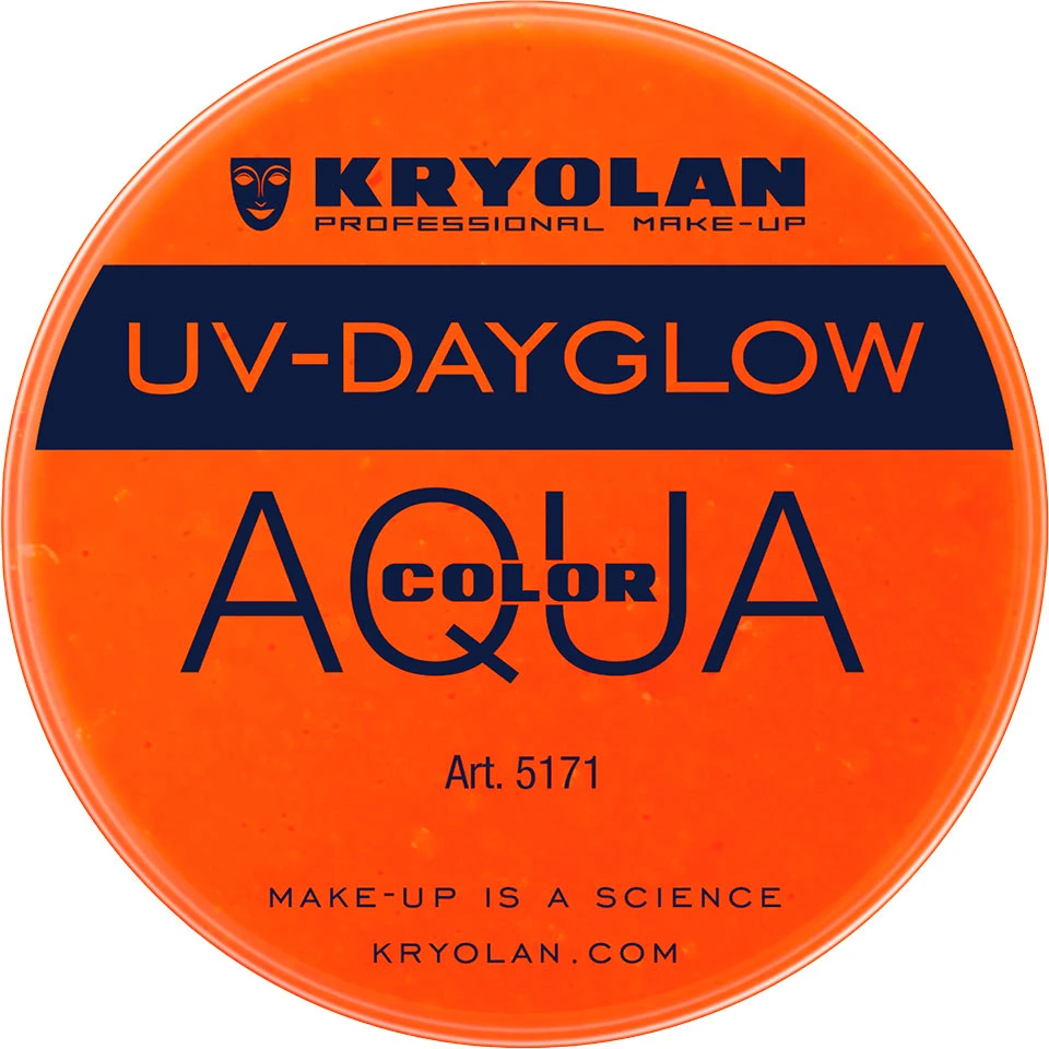 Kryolan Aquacolor - Cosmetic Grade UV-Dayglow Face Paint - Orange (8 Ml) 3 Kryolan Aquacolor - Cosmetic Grade UV-Dayglow Face Paint - Orange (8 Ml)