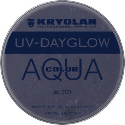 Kryolan Aquacolor - Cosmetic Grade UV-Dayglow Face Paint - Black (8 Ml)