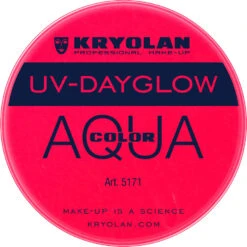 Kryolan Aquacolor - Cosmetic Grade UV-Dayglow Face Paint - Red (8 Ml)