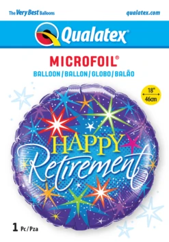 18" Retirement Colorful Bursts Foil Balloon (1pc)