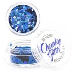 Art Factory Chunky Glitter Loose - Blue Hearts - 30ml