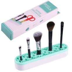 Silicone Brush Holder - Teal -Face Painting Supplies Store 0021419 silicone brush holder teal