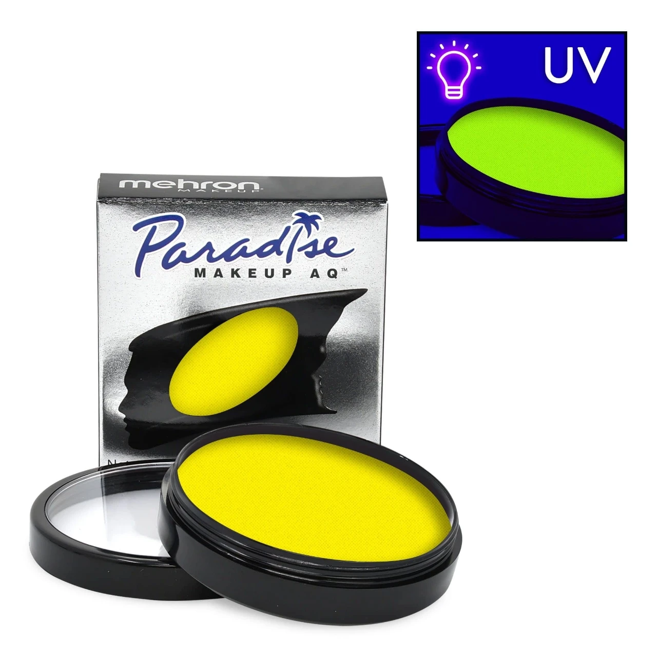 Mehron Paradise Neon UV Yellow Face Paint - Stardust (40g) 3 Mehron Paradise Neon UV Yellow Face Paint - Stardust (40g)