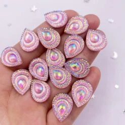 Big Peacock Tear Drop Gems - Light Pink - 13x18mm (20pk) - BPTP-20