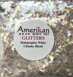 ABA Loose Chunky Glitter - Holographic White Blend (1oz Bag /28g)