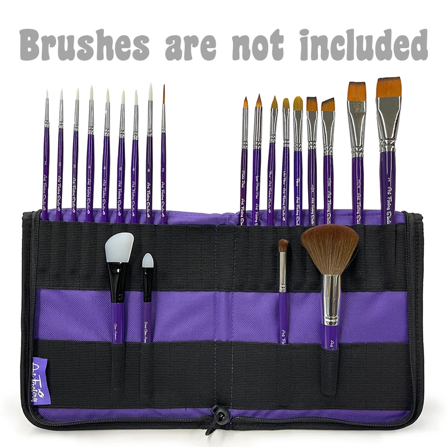 Art Factory Empty Brush Holder / Wallet / Carrying Case (Purple) 3 Art Factory Empty Brush Holder / Wallet / Carrying Case (Purple)