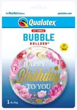 22" Deco Bubble - Birthday To You Pink Peonies (1pc)