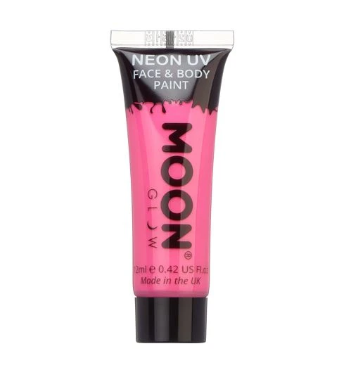 Moon Glow - Neon UV Face & Body Paint - Intense Pink (12ml) 3 Moon Glow - Neon UV Face & Body Paint - Intense Pink (12ml)