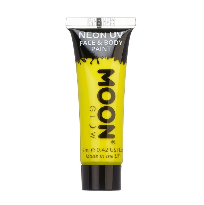 Moon Glow - Neon UV Face & Body Paint - Intense Yellow (12ml) 3 Moon Glow - Neon UV Face & Body Paint - Intense Yellow (12ml)