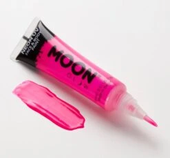 Moon Glow Neon UV Face & Body Paint With Brush Applicator - Intense Pink (15ml) 6 Moon Glow Neon UV Face & Body Paint With Brush Applicator - Intense Pink (15ml) -Face Painting Supplies Store 0022721 moon glow neon uv face body paint with brush applicator intense pink 15ml
