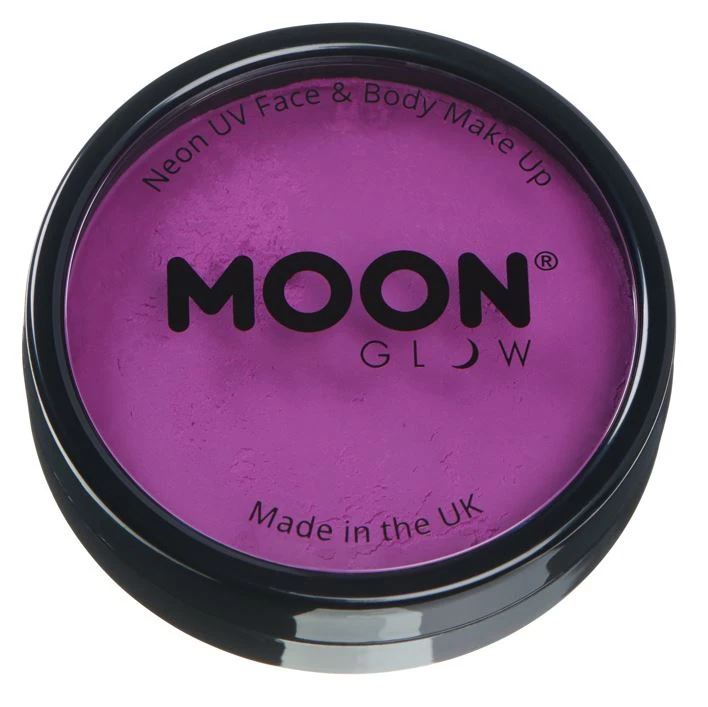 Moon Glow Neon UV - Pro Face Paint Cake - Purple (36g) 3 Moon Glow Neon UV - Pro Face Paint Cake - Purple (36g)