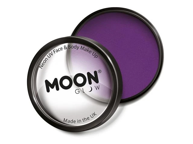 Moon Glow Neon UV - Pro Face Paint Cake - Purple (36g) 4 Moon Glow Neon UV - Pro Face Paint Cake - Purple (36g) - Image 2