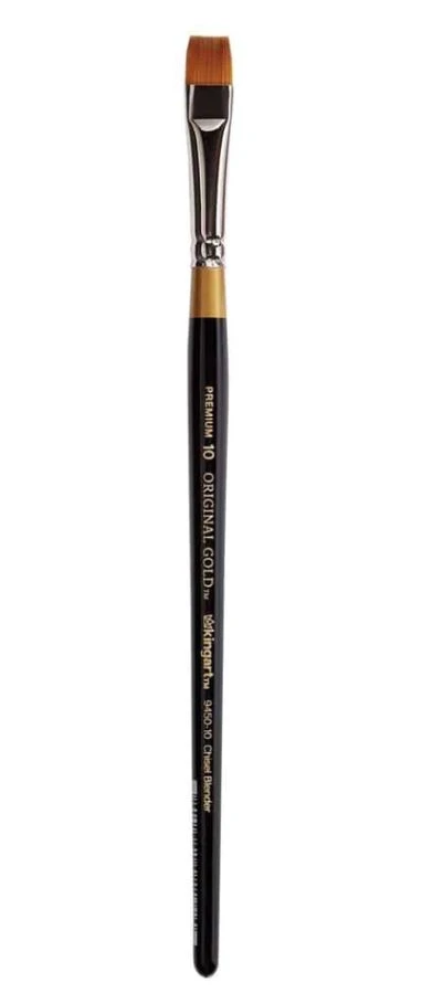 KingArt Original Gold 9450 - Premium Golden Taklon - Chisel Blender Brush #10 4 KingArt Original Gold 9450 - Premium Golden Taklon - Chisel Blender Brush #10 - Image 2