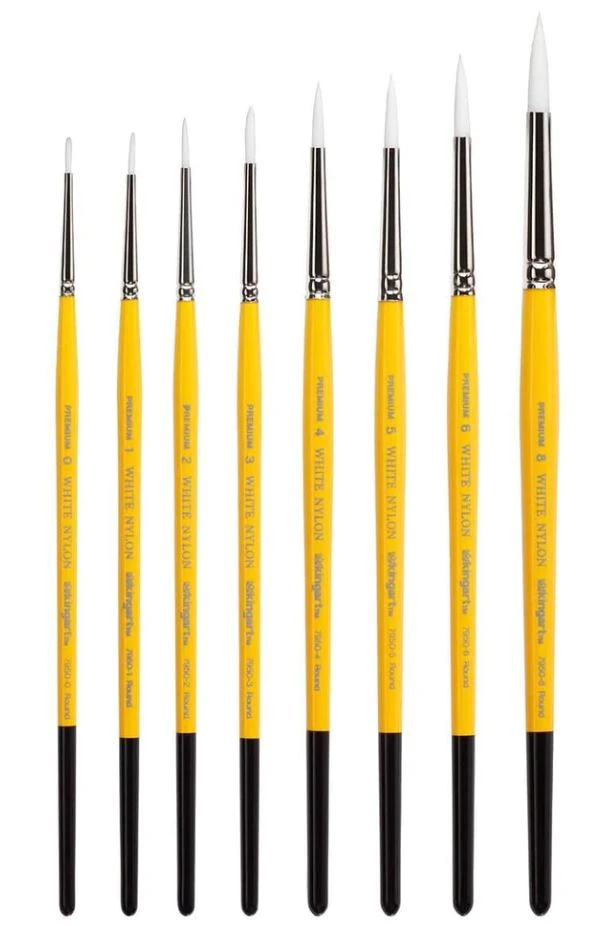 KingArt 7950 Round White Nylon Brush - #1 5 KingArt 7950 Round White Nylon Brush - #1 - Image 3