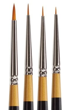 KingArt Original Premium Golden Taklon 9650 - Spotter Brushes - Set Of 4 (B-015)